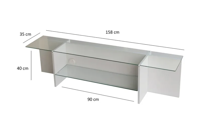 Andifli Tv-benk 158x40 cm - Hvit - Møbler - TV- & Mediamøbler - TV benk & mediabenk