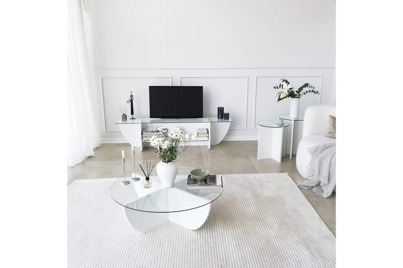 Andifli Tv-benk 158x40 cm - Hvit - Møbler - TV- & Mediamøbler - TV benk & mediabenk