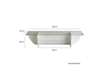 Andifli Tv-benk 158x40 cm - Hvit - Møbler - TV- & Mediamøbler - TV benk & mediabenk