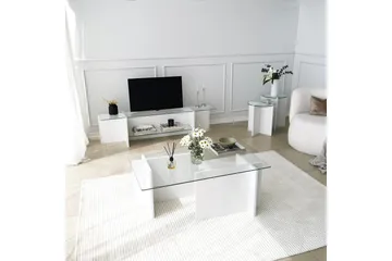 Andifli Tv-benk 158x40 cm - Hvit - Møbler - TV- & Mediamøbler - TV benk & mediabenk