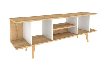 Andifli TV-benk 160 cm med Oppbevaring i Tre med Plastben - Beige - Møbler - TV- & Mediamøbler - TV benk & mediabenk