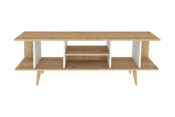 Andifli TV-benk 160 cm med Oppbevaring i Tre med Plastben - Beige - Møbler - TV- & Mediamøbler - TV benk & mediabenk