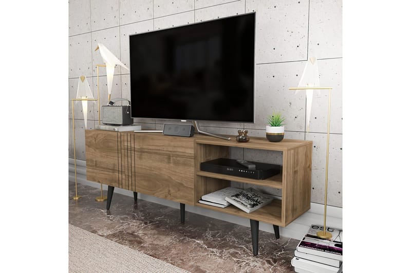 Andifli Tv-benk 160x38,6 cm - Brun - Møbler - TV- & Mediamøbler - TV benk & mediabenk