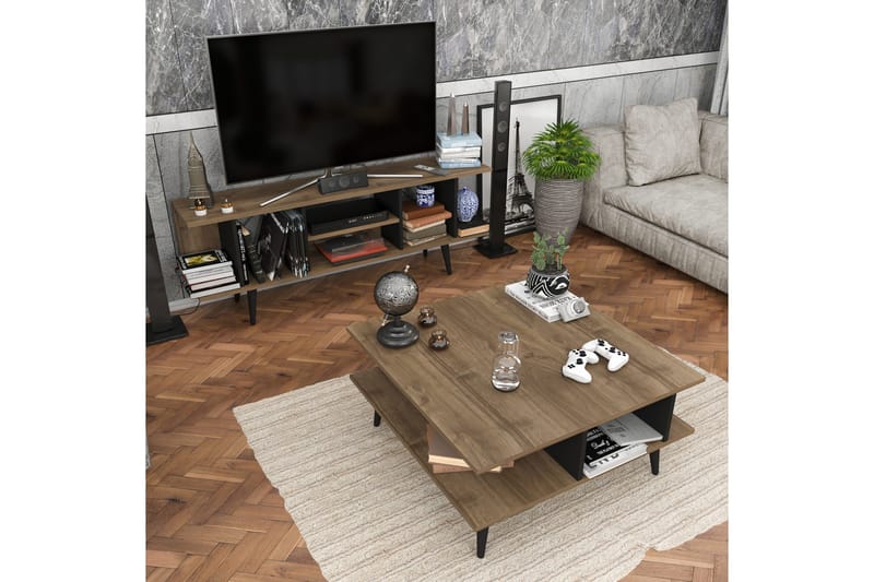 Andifli Tv-benk 160x38,6 cm - Brun - Møbler - TV- & Mediamøbler - TV benk & mediabenk