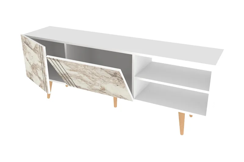 Andifli Tv-benk 160x38,6 cm - Hvit - Møbler - TV- & Mediamøbler - TV benk & mediabenk