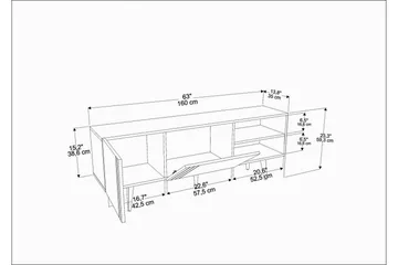 Andifli Tv-benk 160x38,6 cm - Hvit - Møbler - TV- & Mediamøbler - TV benk & mediabenk