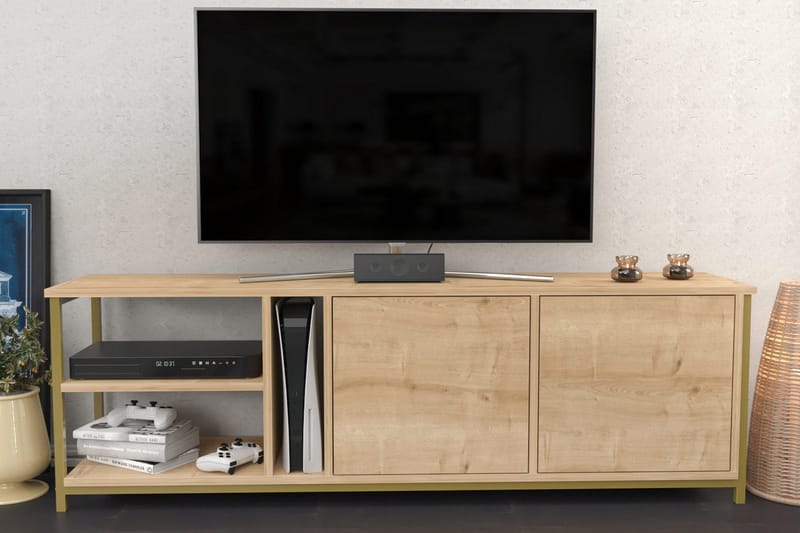 Andifli Tv-benk 160x50,8 cm - Brun - Møbler - TV- & Mediamøbler - TV benk & mediabenk