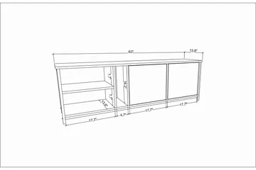 Andifli Tv-benk 160x50,8 cm - Brun - Møbler - TV- & Mediamøbler - TV benk & mediabenk