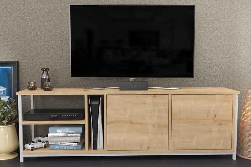 Andifli Tv-benk 160x50,8 cm - Hvit - Møbler - TV- & Mediamøbler - TV benk & mediabenk