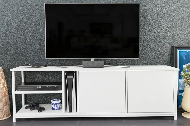 Andifli Tv-benk 160x50,8 cm - Hvit - Møbler - TV- & Mediamøbler - TV benk & mediabenk