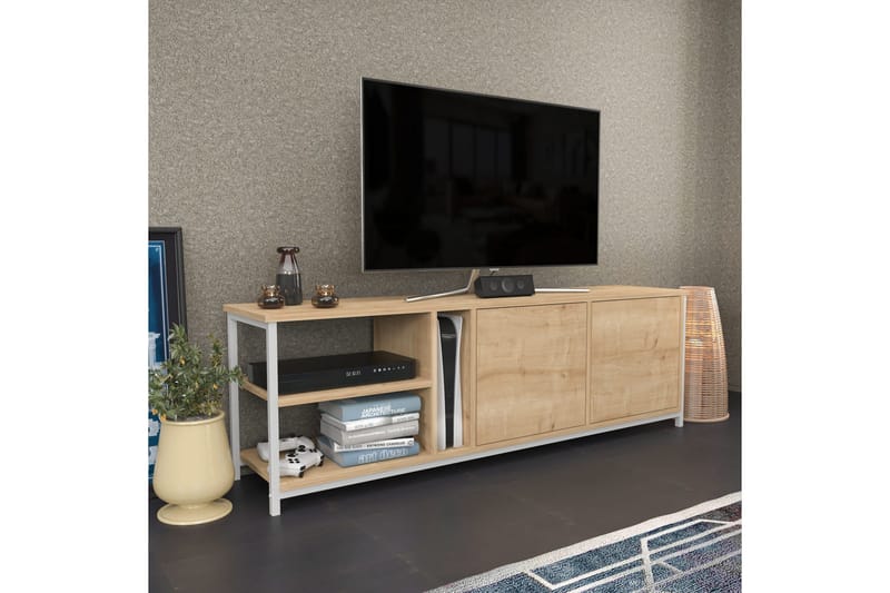 Andifli Tv-benk 160x50,8 cm - Hvit - Møbler - TV- & Mediamøbler - TV benk & mediabenk