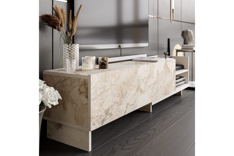 Andifli Tv-benk 165x41 cm - Hvit - Møbler - TV- & Mediamøbler - TV benk & mediabenk