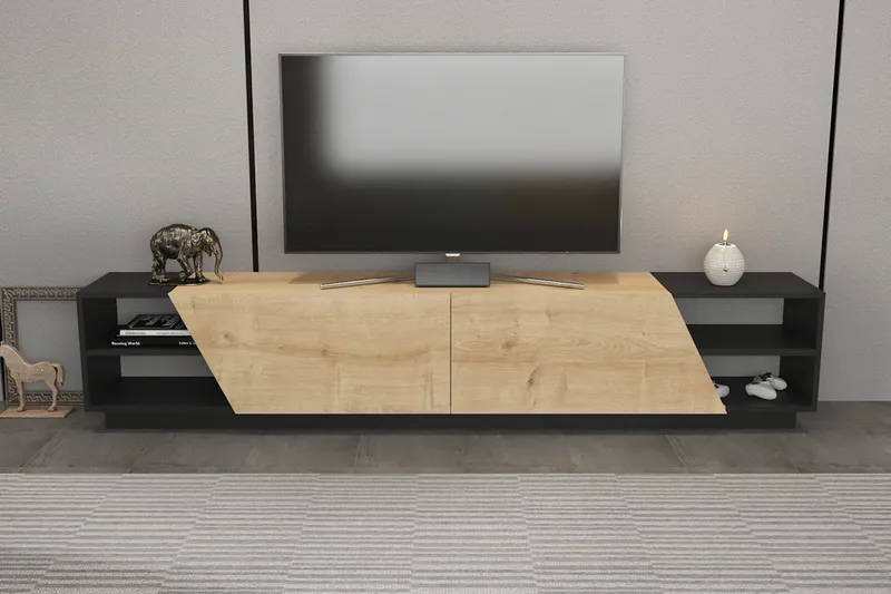 Andifli Tv-benk 240x47,4 cm - Antrasitt - Møbler - TV- & Mediamøbler - TV benk & mediabenk