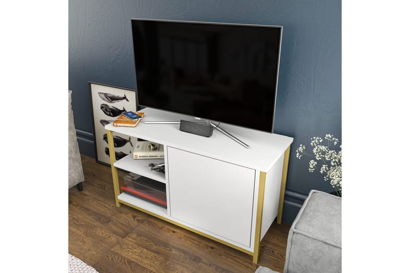 Andifli Tv-benk 89,6x50,8 cm - Gull - Møbler - TV- & Mediamøbler - TV benk & mediabenk