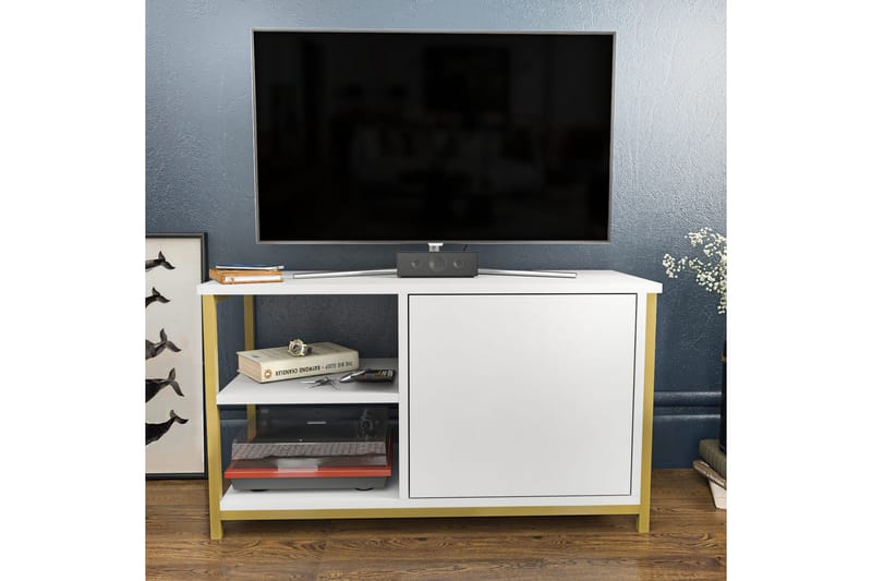 Andifli Tv-benk 89,6x50,8 cm - Gull - Møbler - TV- & Mediamøbler - TV benk & mediabenk