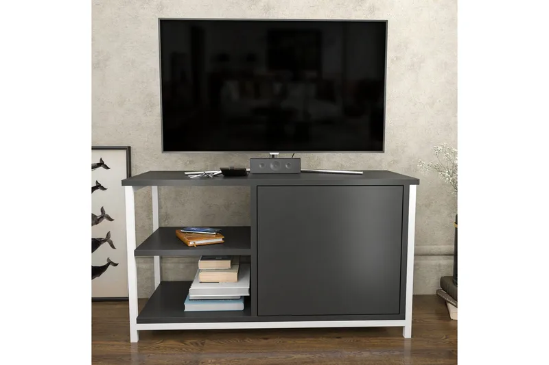 Andifli Tv-benk 89,6x50,8 cm - Hvit - Møbler - TV- & Mediamøbler - TV benk & mediabenk