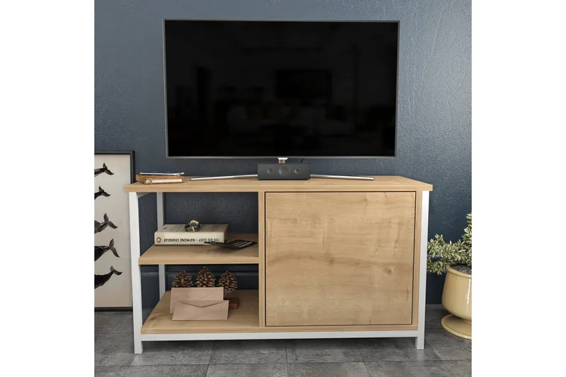 Andifli Tv-benk 89,6x50,8 cm - Hvit - Møbler - TV- & Mediamøbler - TV benk & mediabenk