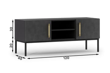 Anjal Tv-benk 40 cm - Svart - Møbler - TV- & Mediamøbler - TV benk & mediabenk