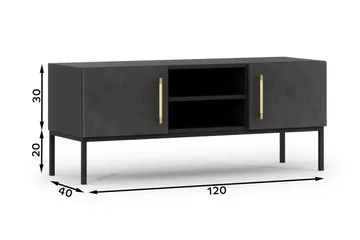 Anjal Tv-benk 40 cm - Svart - Møbler - TV- & Mediamøbler - TV benk & mediabenk