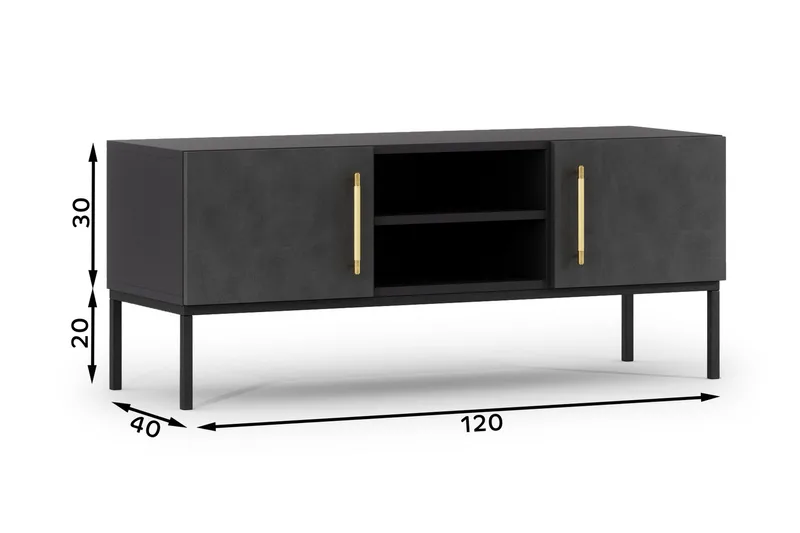 Anjal Tv-benk 40 cm - Svart - Møbler - TV- & Mediamøbler - TV benk & mediabenk