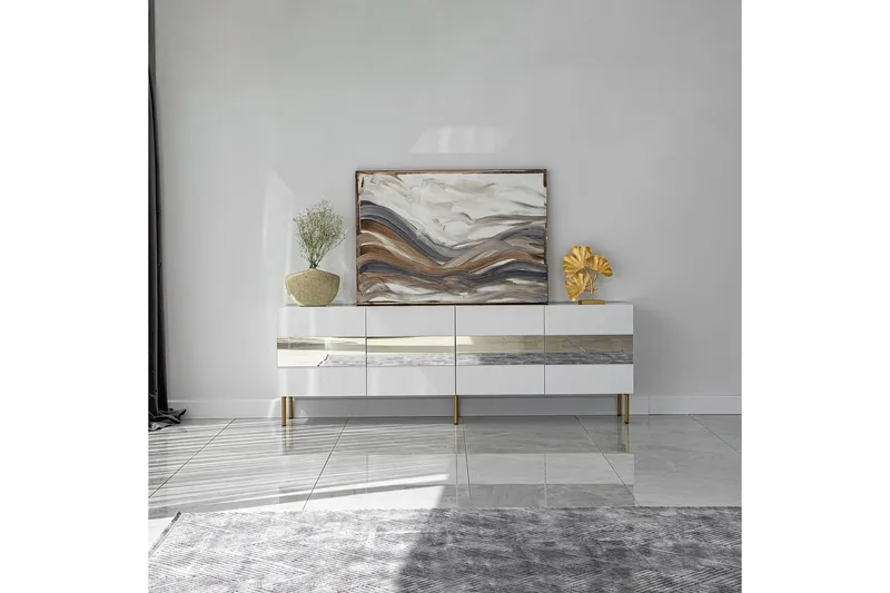 Arioch TV-benk 180 cm - Gull - Møbler - TV- & Mediamøbler - TV benk & mediabenk