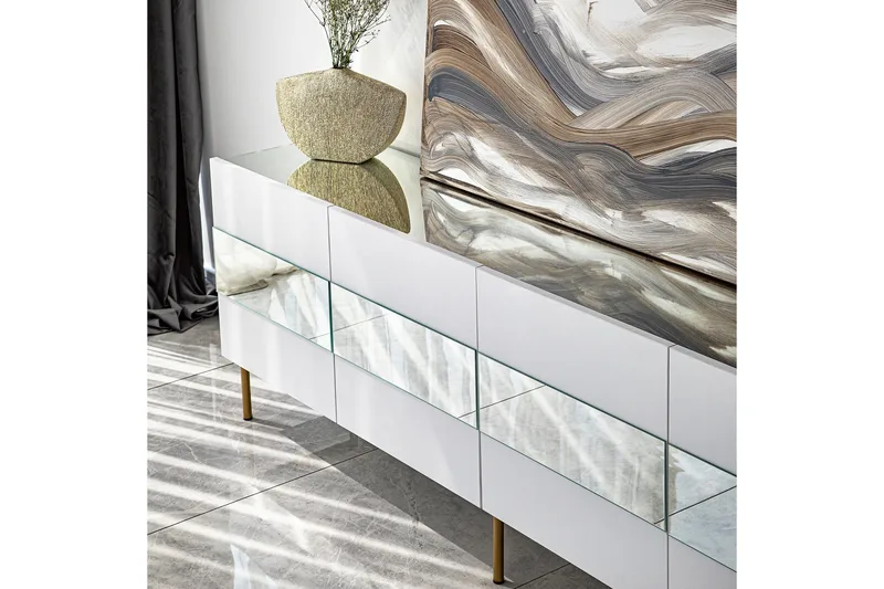 Arioch TV-benk 180 cm - Gull - Møbler - TV- & Mediamøbler - TV benk & mediabenk