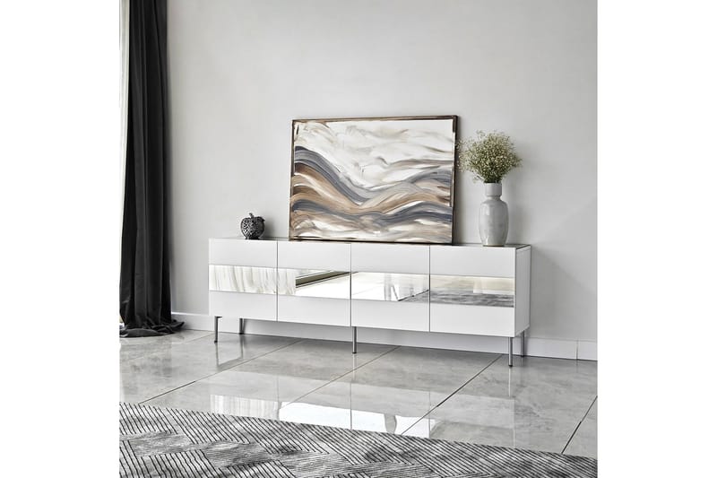 Arioch TV-benk 180 cm - Sølv - Møbler - TV- & Mediamøbler - TV benk & mediabenk