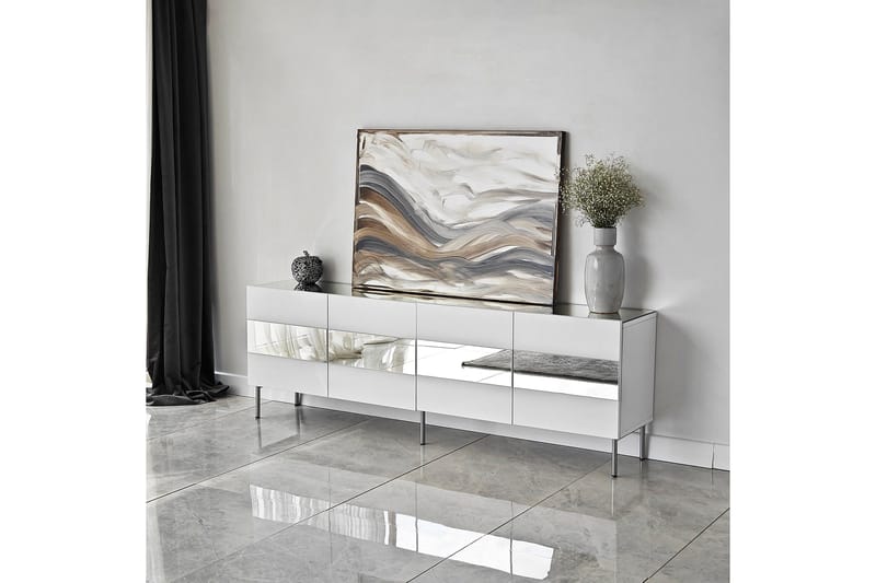 Arioch TV-benk 180 cm - Sølv - Møbler - TV- & Mediamøbler - TV benk & mediabenk