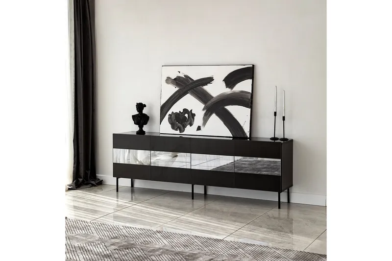 Arioch TV-benk 180 cm - Svart - Møbler - TV- & Mediamøbler - TV benk & mediabenk