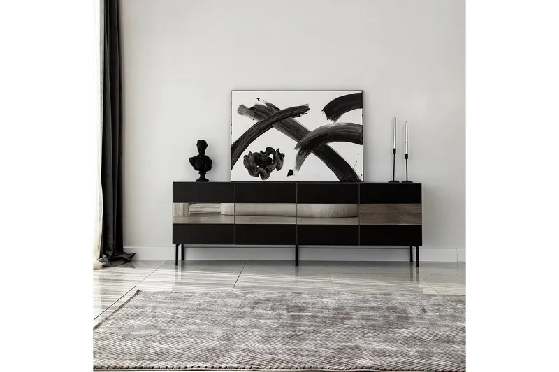 Arioch TV-benk 180 cm, Svart