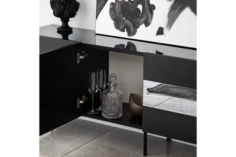 Arioch TV-benk 180 cm - Svart - Møbler - TV- & Mediamøbler - TV benk & mediabenk