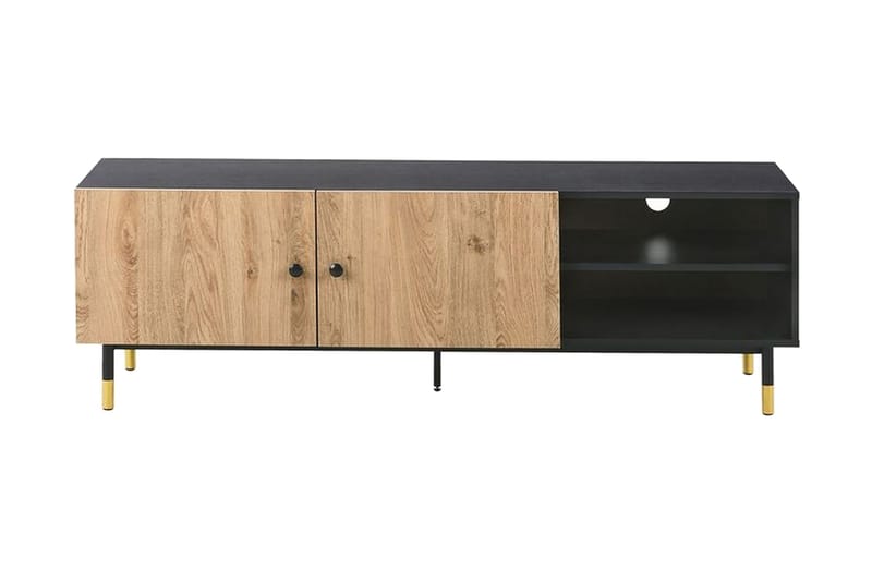 Assaria TV-benk 150x40 cm - Svart/Lyst Tre - Møbler - TV- & Mediamøbler - TV benk & mediabenk