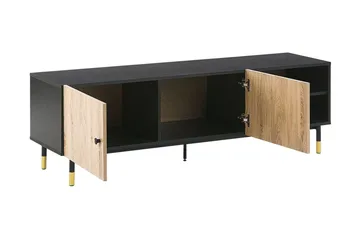 Assaria TV-benk 150x40 cm - Svart/Lyst Tre - Møbler - TV- & Mediamøbler - TV benk & mediabenk