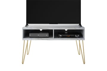 Athena Tv-benk 107x50 cm Hvit/Marmormønster - Novogratz - Møbler - TV- & Mediamøbler - TV benk & mediabenk