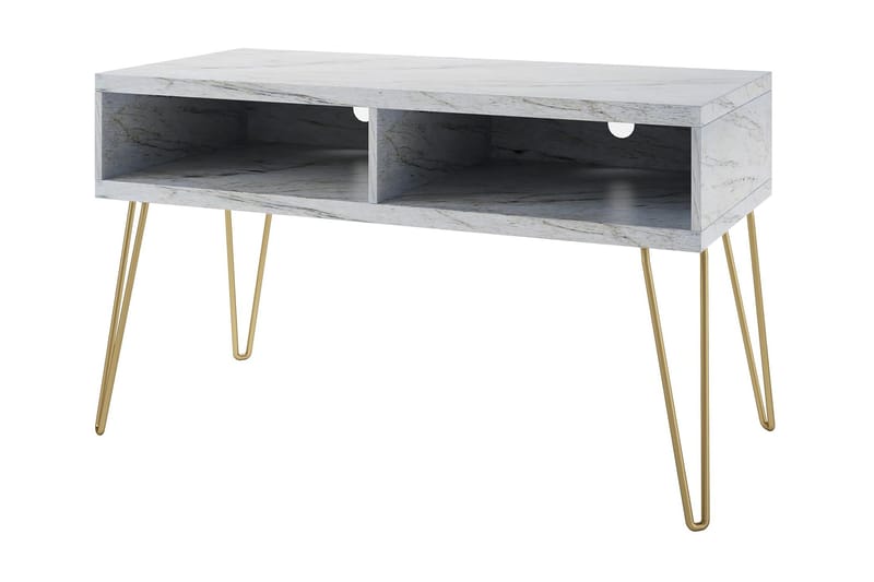Athena Tv-benk 107x50 cm Hvit/Marmormønster - Novogratz - Møbler - TV- & Mediamøbler - TV benk & mediabenk