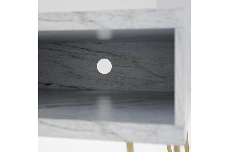 Athena Tv-benk 107x50 cm Hvit/Marmormønster - Novogratz - Møbler - TV- & Mediamøbler - TV benk & mediabenk