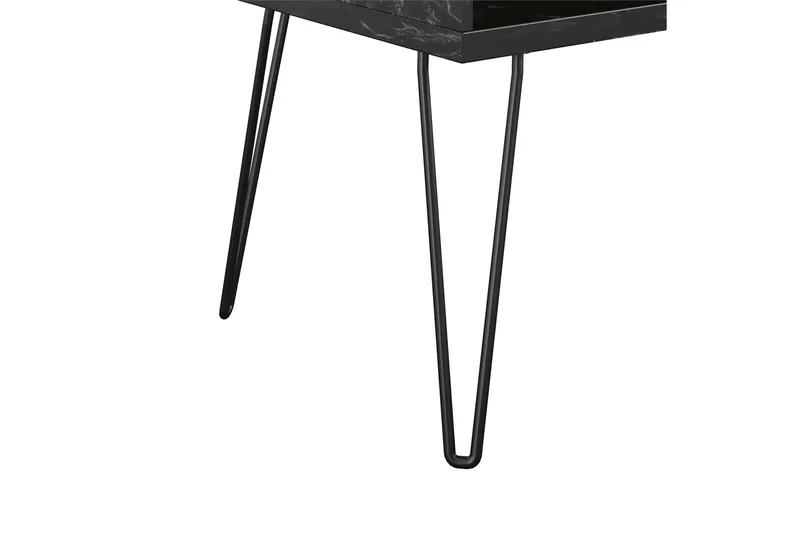 Athena Tv-benk 107x50 cm Svart/Marmormønster - Novogratz - Møbler - TV- & Mediamøbler - TV benk & mediabenk