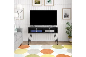 Athena Tv-benk 107x50 cm Svart/Marmormønster - Novogratz - Møbler - TV- & Mediamøbler - TV benk & mediabenk