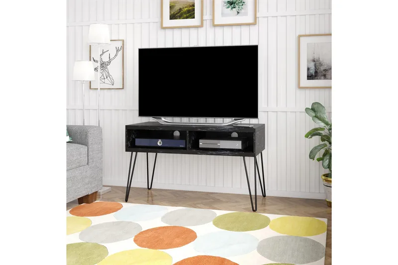 Athena Tv-benk 107x50 cm Svart/Marmormønster - Novogratz - Møbler - TV- & Mediamøbler - TV benk & mediabenk