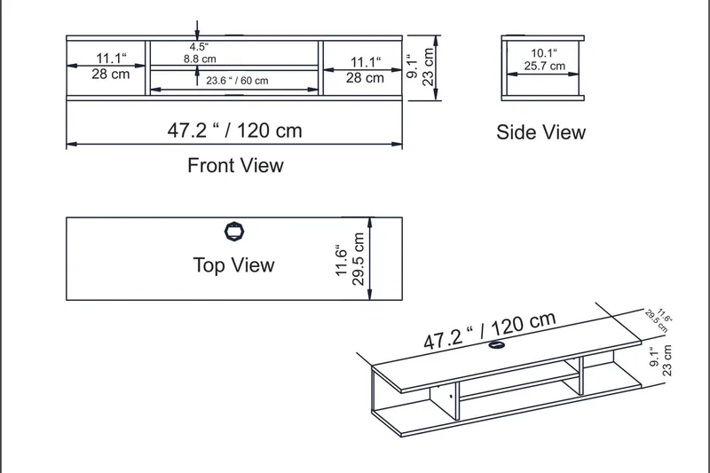 Avvakko TV-benk 135 cm - Hvit - Møbler - TV- & Mediamøbler - TV benk & mediabenk