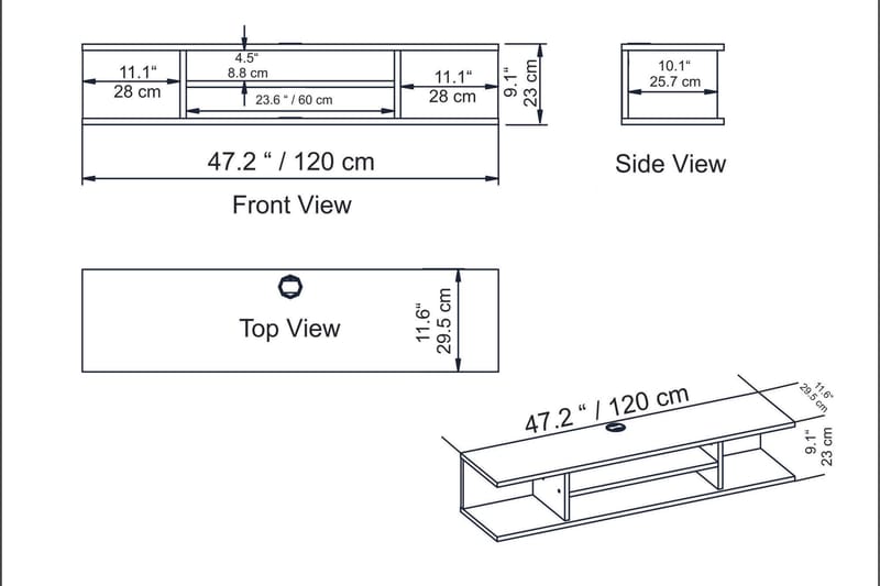 Avvakko TV-benk 135 cm - Hvit - Møbler - TV- & Mediamøbler - TV benk & mediabenk