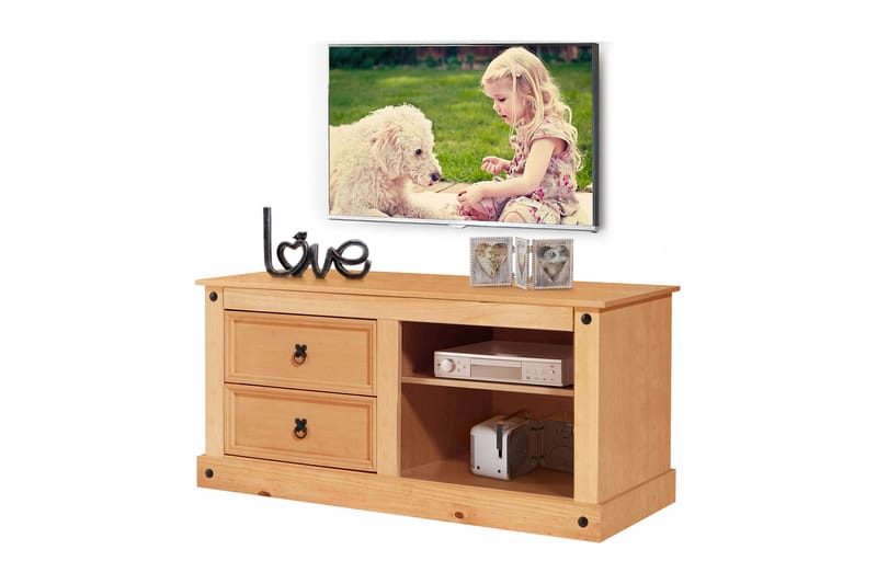 Ayala TV-benk 120 cm, Lysebrun