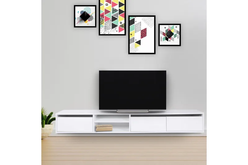 Belgia TV-benk 180 cm - Hvit - Møbler - TV- & Mediamøbler - TV benk & mediabenk