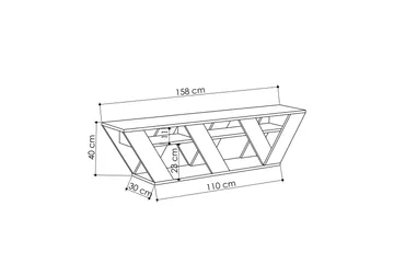 Bodsjö TV-Benk 158 cm - Grå - Møbler - TV- & Mediamøbler - TV benk & mediabenk