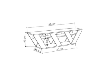 Bodsjö TV-Benk 158 cm - Grå - Møbler - TV- & Mediamøbler - TV benk & mediabenk