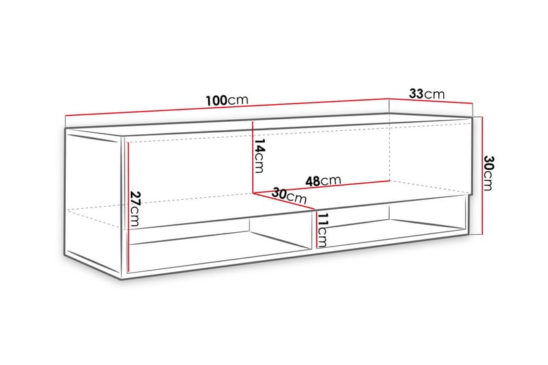 Brya TV-benk 100x32x30 cm - Hvit - Møbler - TV- & Mediamøbler - TV benk & mediabenk