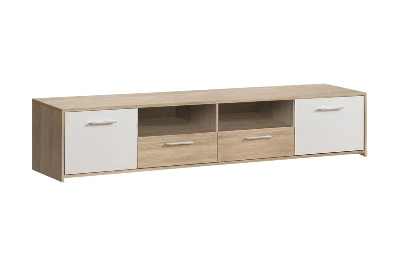 Cadgwith Gulvstående TV-benk 182 cm med Oppbevaring i Mørkt Tre, Beige