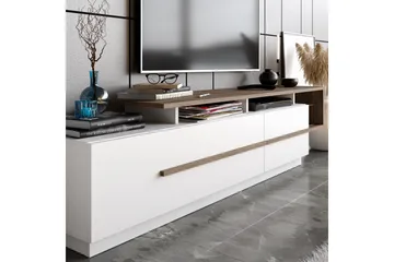 Campora Tv-benk 150 cm - Mørkebrun/Hvit - Møbler - TV- & Mediamøbler - TV benk & mediabenk