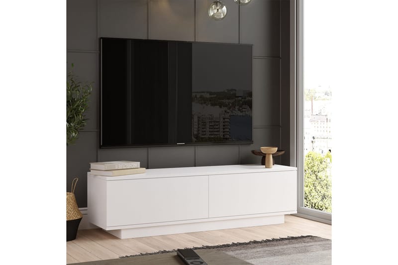 Caswell TV-benk 140 cm - Hvit - Møbler - TV- & Mediamøbler - TV benk & mediabenk