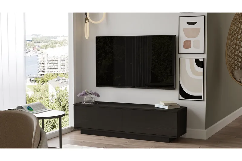 Caswell TV-benk 140 cm - Svart - Møbler - TV- & Mediamøbler - TV benk & mediabenk